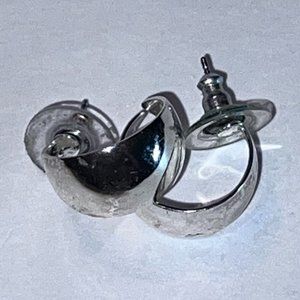 Crescent Moon Shape Earrings in a Silver Finish